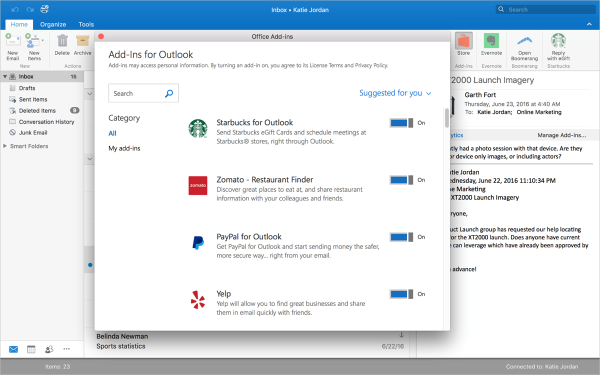 add-ons outlook for mac